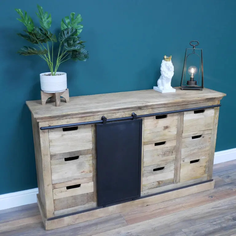 Jodhpur Loft Industrial Sideboard Cabinet - Angled Front View