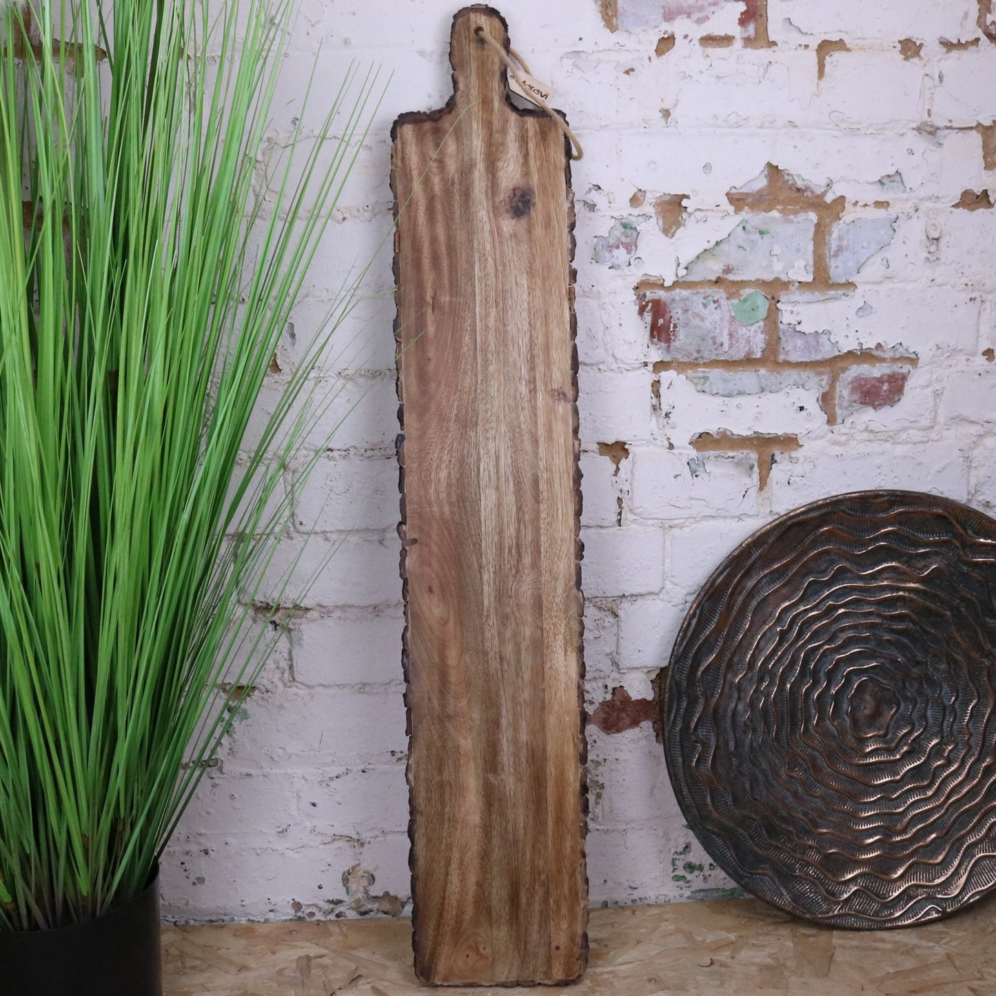 Bhimra Wooden Long Serving Board 101cm Bark Edge - Main Image