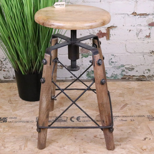 Chayana Adjustable Industrial Stool - Main Image
