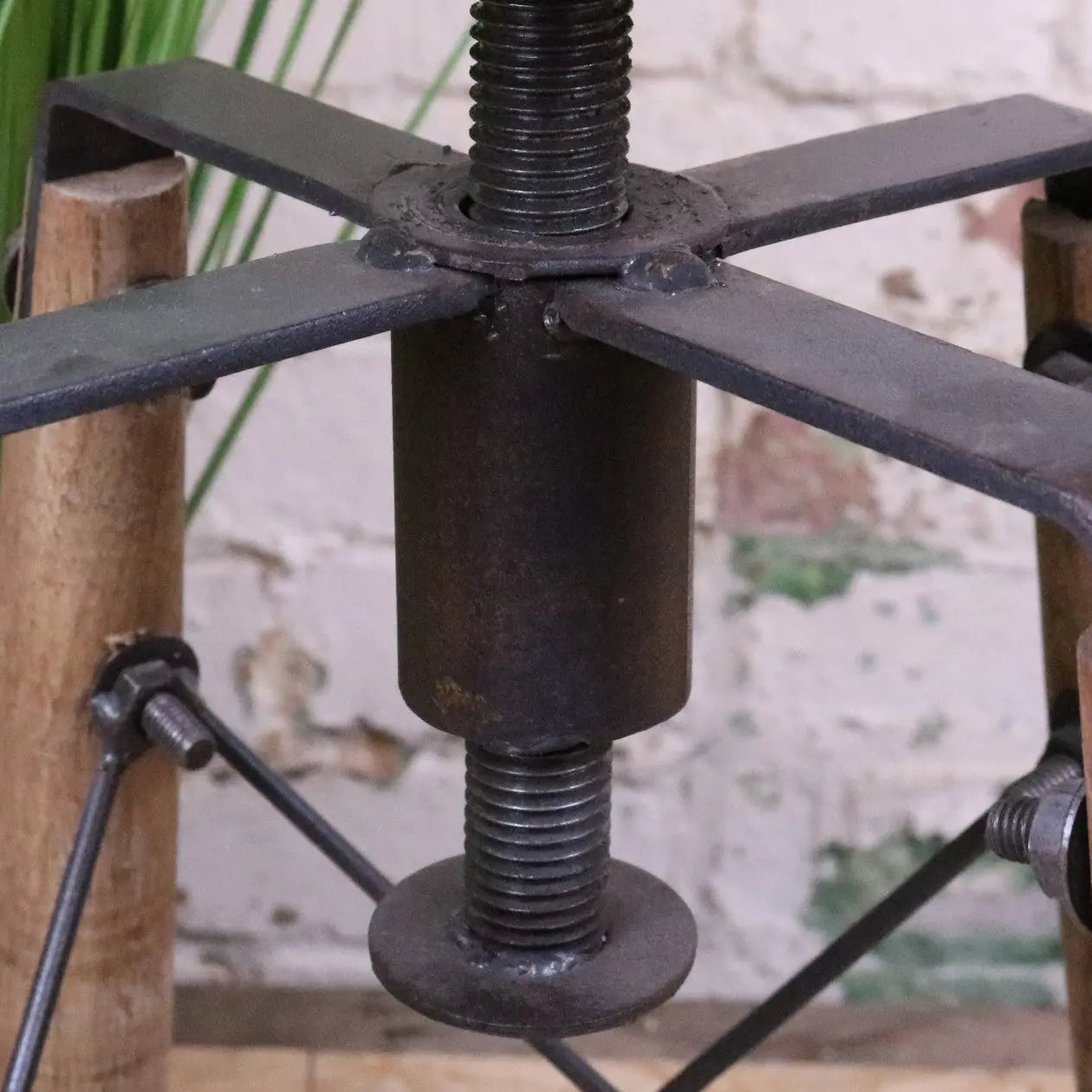 Chayana Adjustable Industrial Stool - Closeup of Screw Mechanism