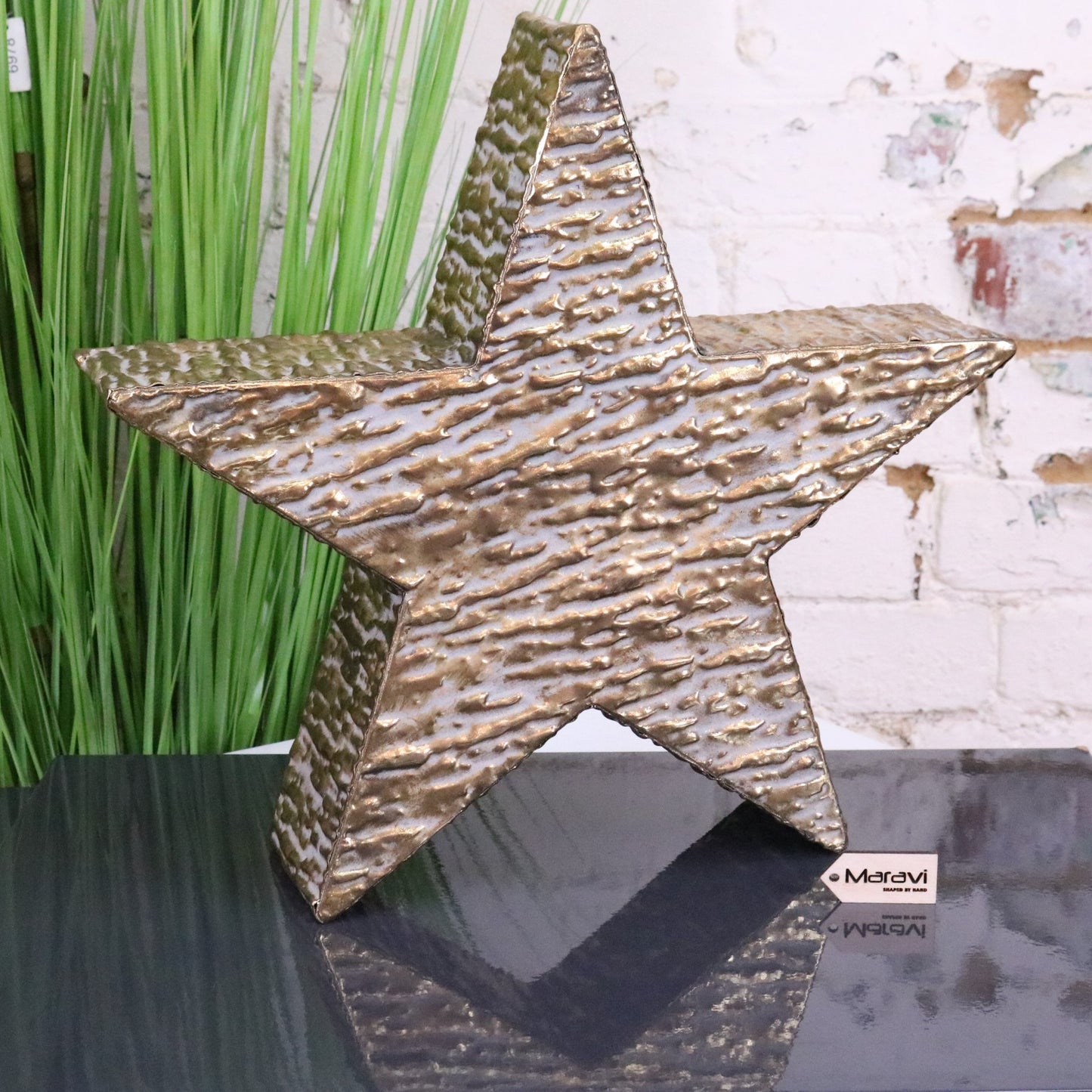 Dakini Large Star Decoration Gold Vintage Finish - Main Image
