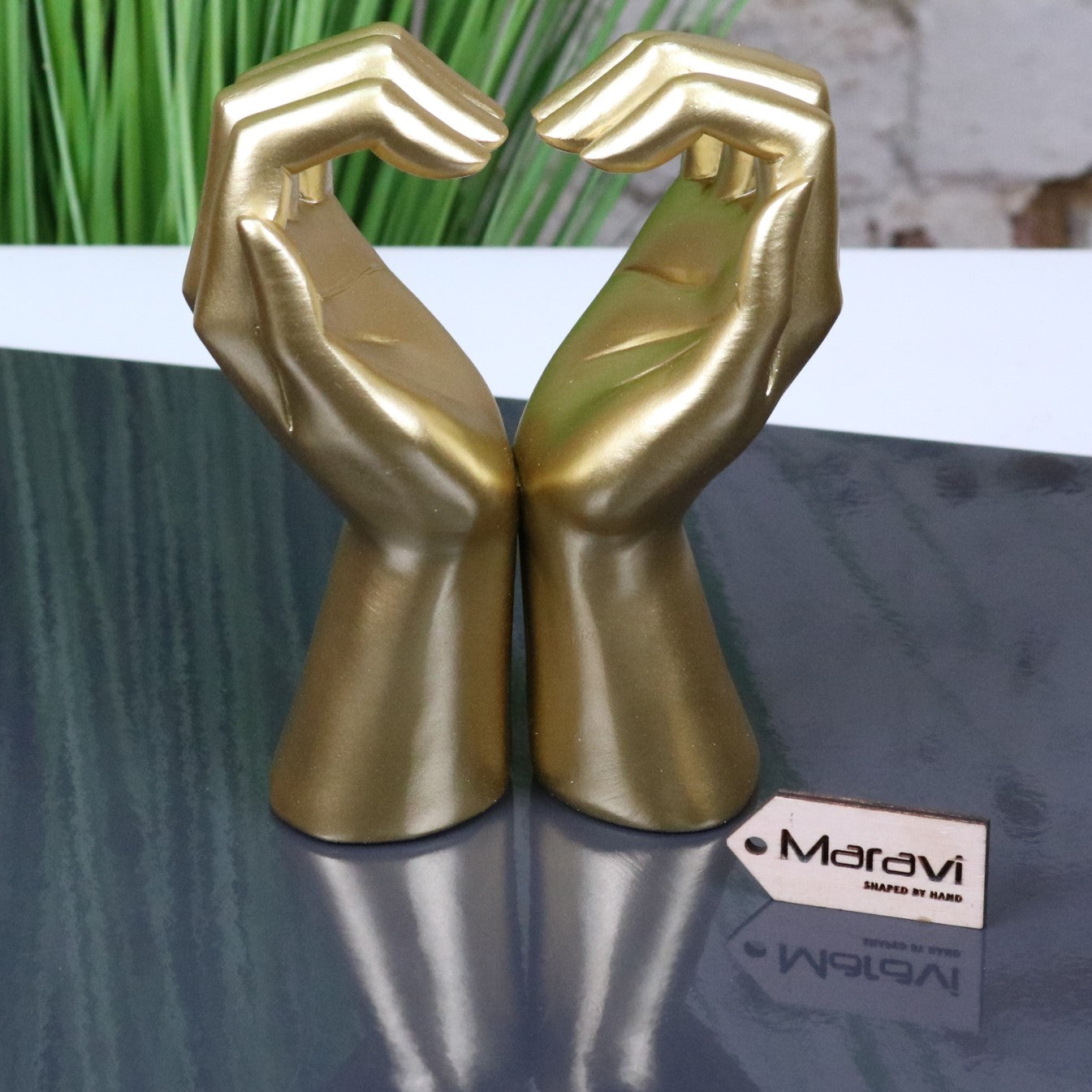 Darela Love Heart Hands Ornament Gold - Main Image