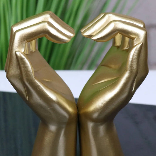 Darela Love Heart Hands Ornament Gold - Closeup of Heart Shape