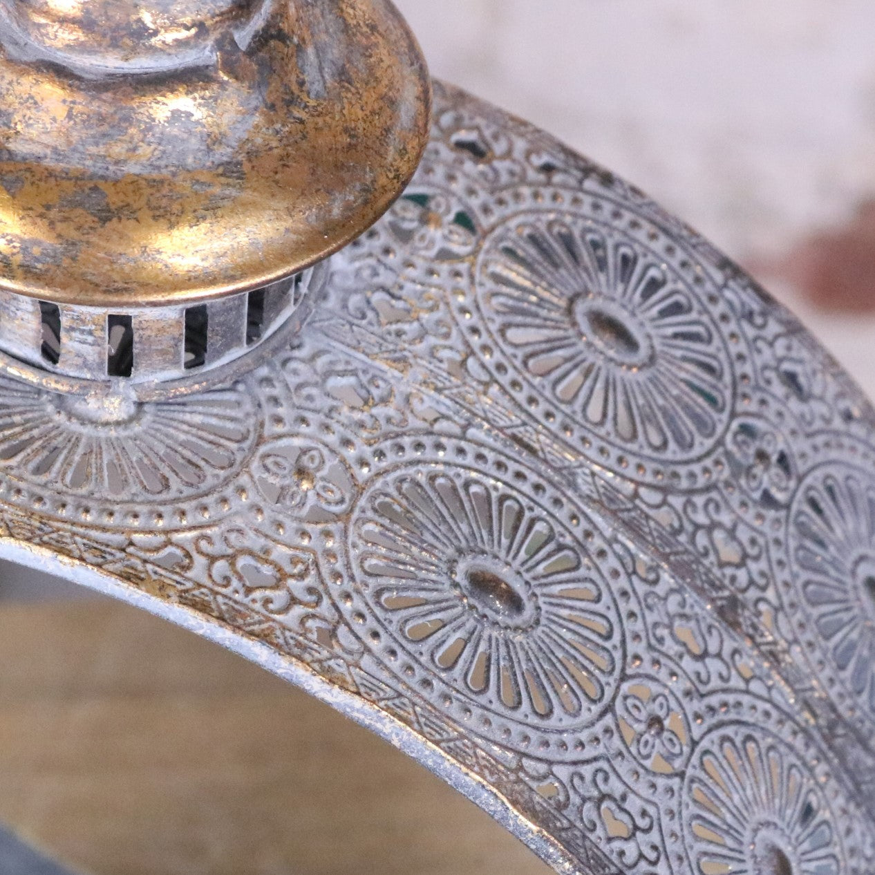 Devra Vintage Style Round Lantern - Closeup of Vents