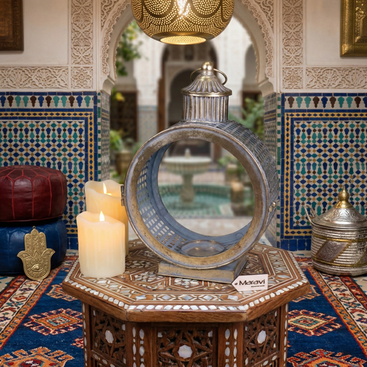 Divra Moroccan Style Round Lantern - Lifestyle Image