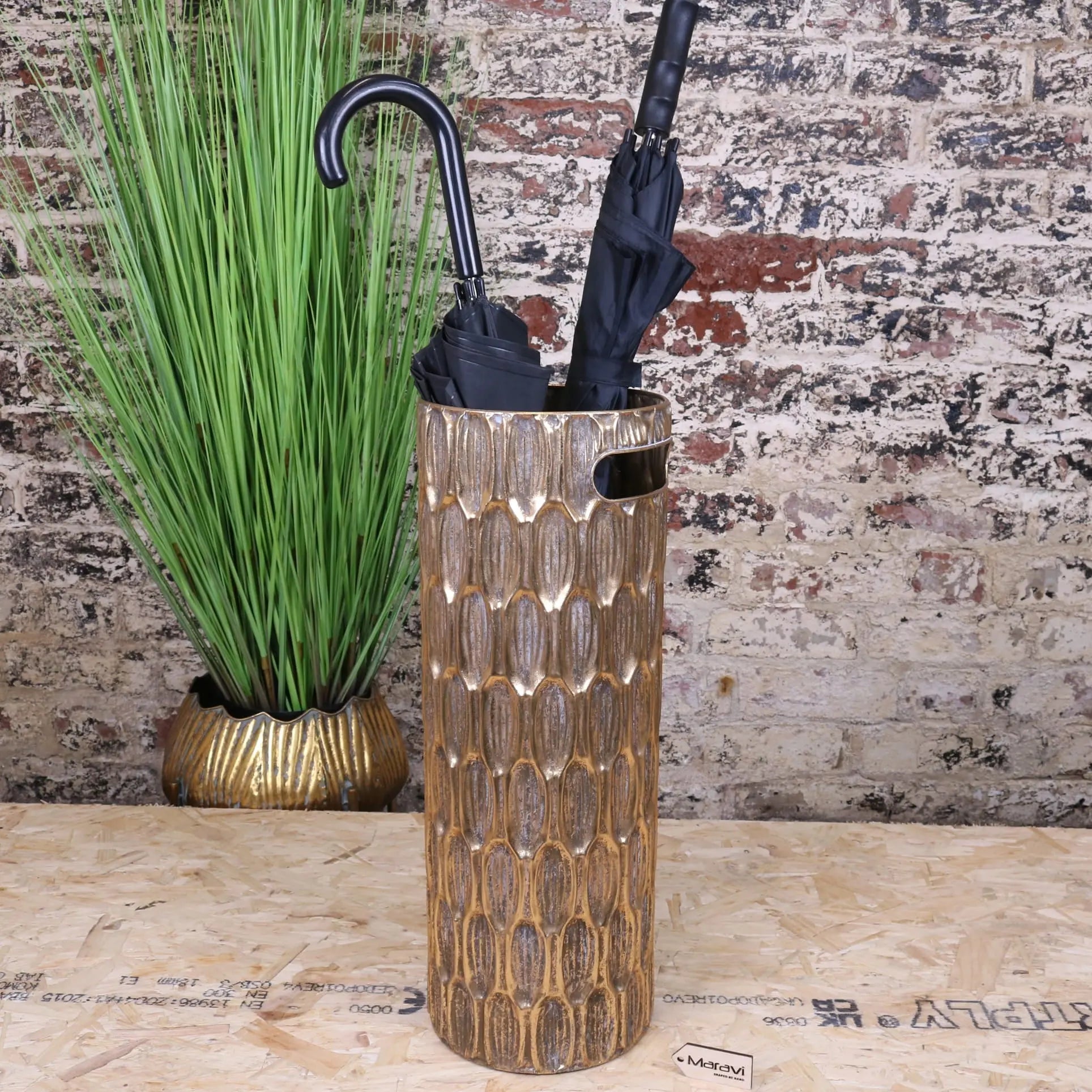 Hampi Harmony Gold Umbrella Stand - Main Image