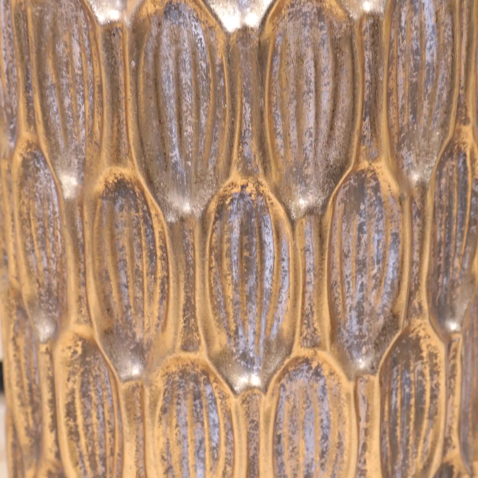 Hampi Harmony Gold Umbrella Stand - Closeup of Design