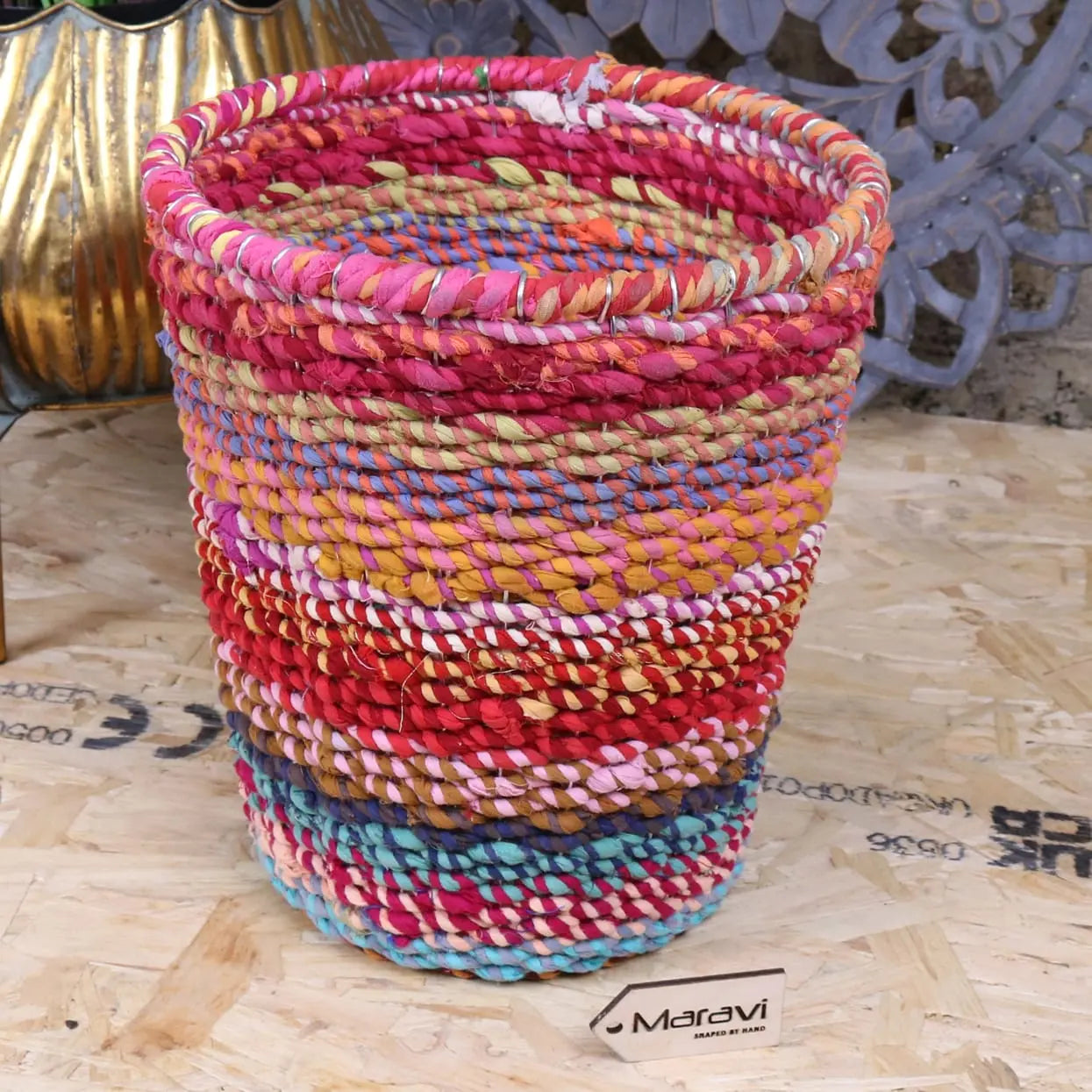 Vrindavan Recycled Rag Waste Paper Bin - Main Image
