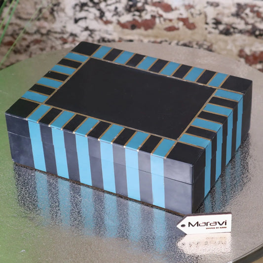 Panna Luxe Resin Jewellery Box - Blue Main Image