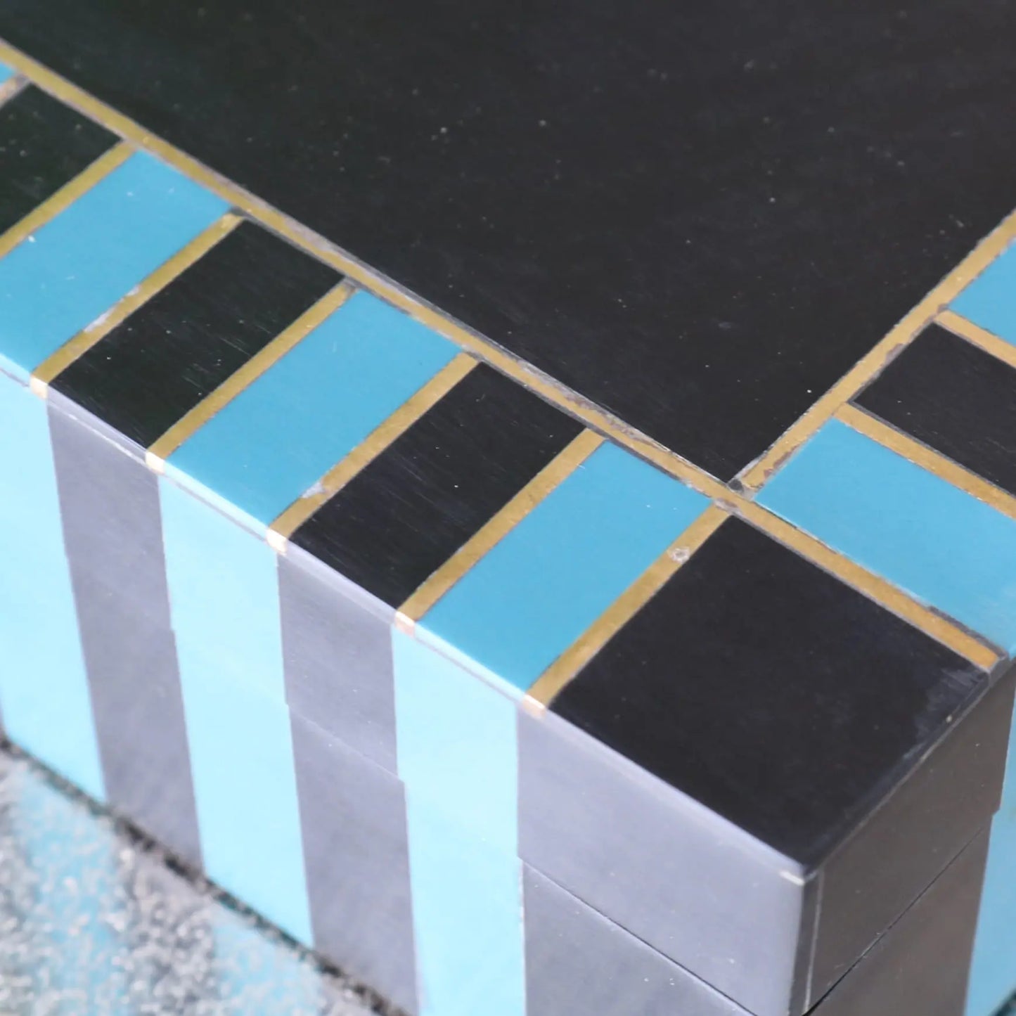 Panna Luxe Resin Jewellery Box - Blue Closeup