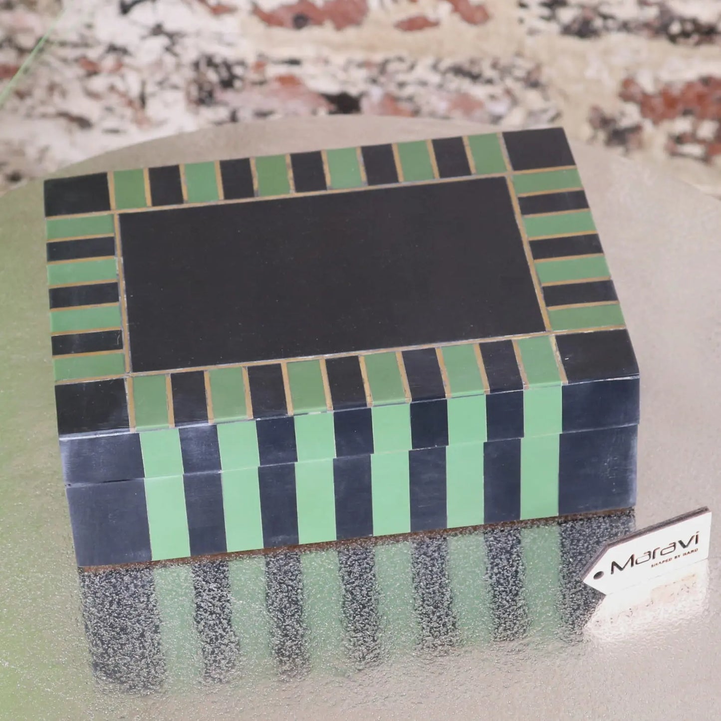 Panna Luxe Resin Jewellery Box - Green Main Image