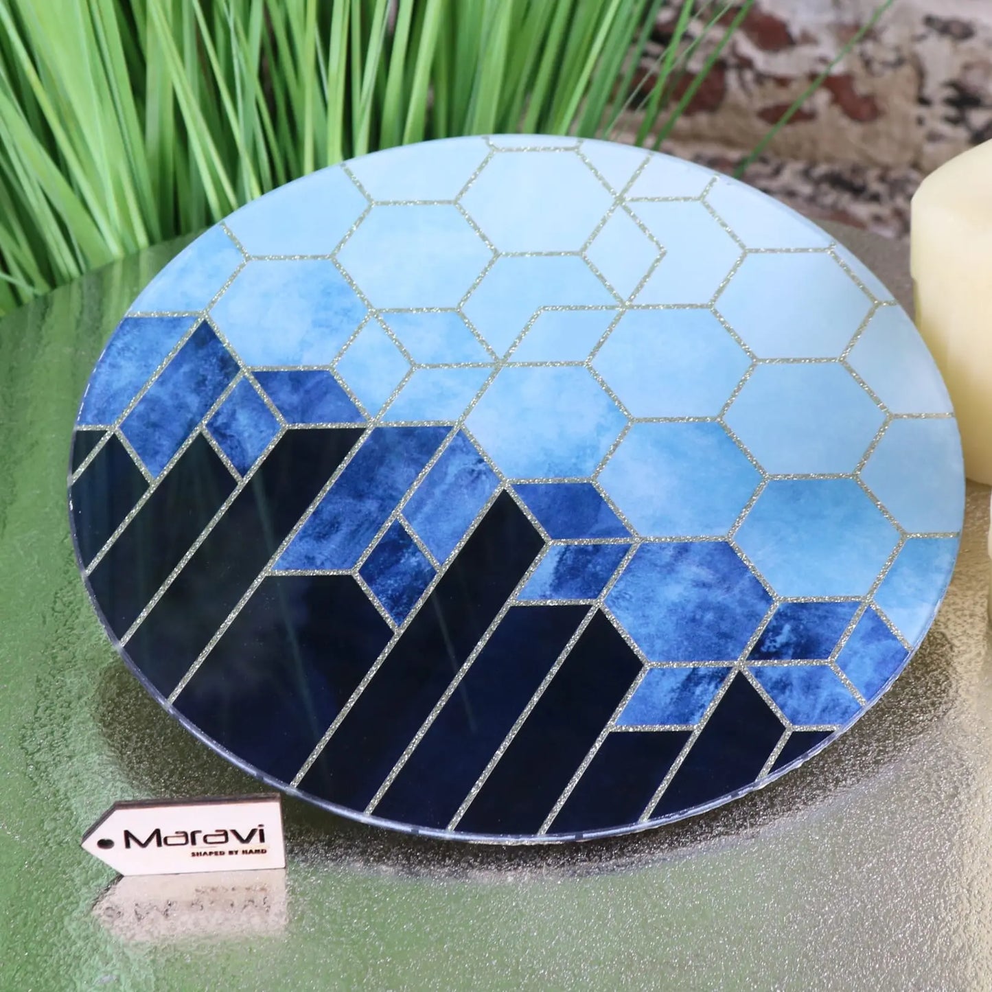 Konark Geometric Candle Design Plate - Main Image