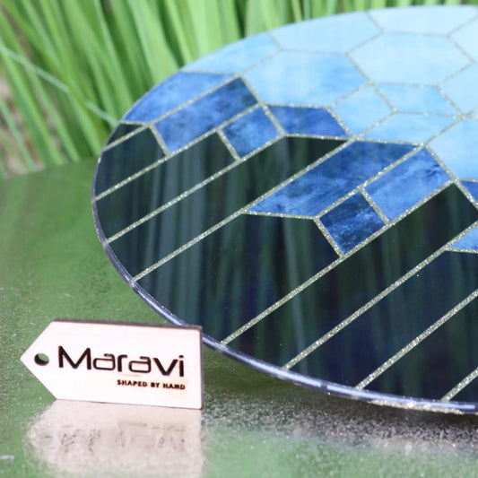 Konark Geometric Candle Design Plate - Closeup of Plate Edge