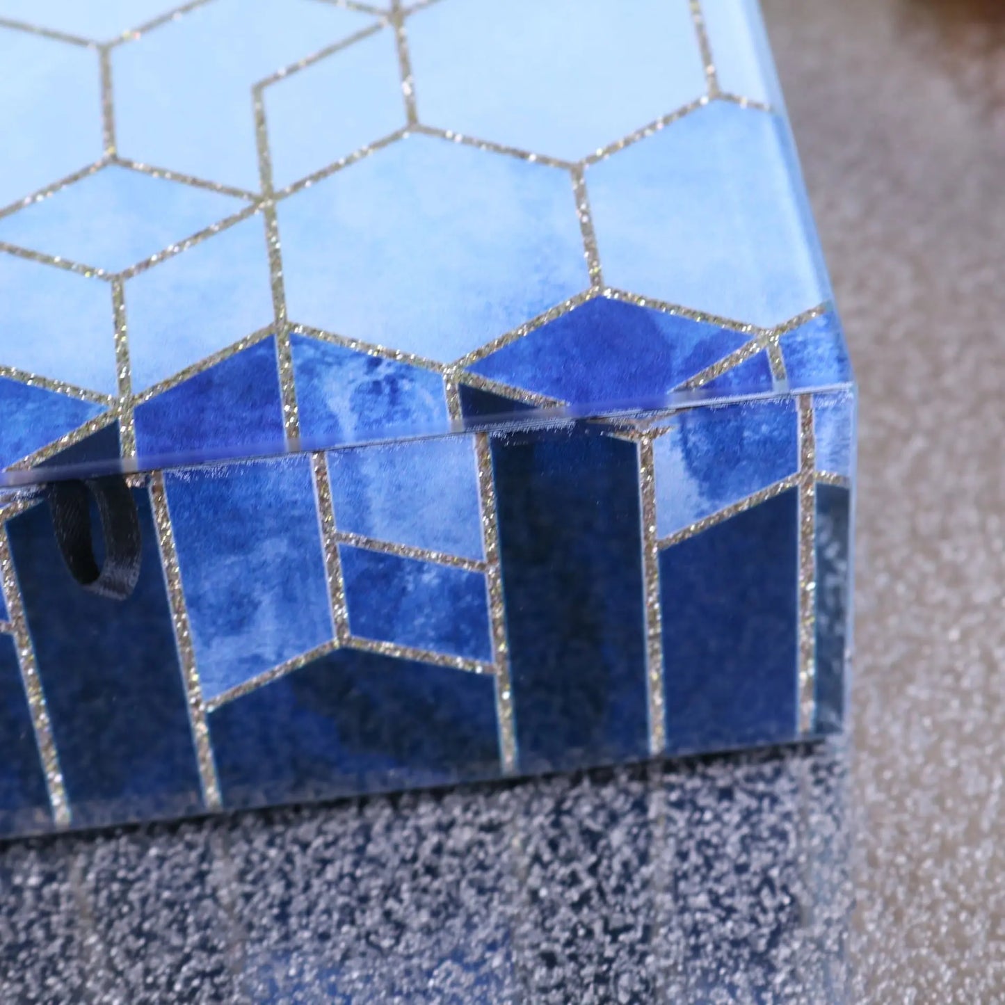 Konark Geometric Jewellery Box - Closeup of Corner 2