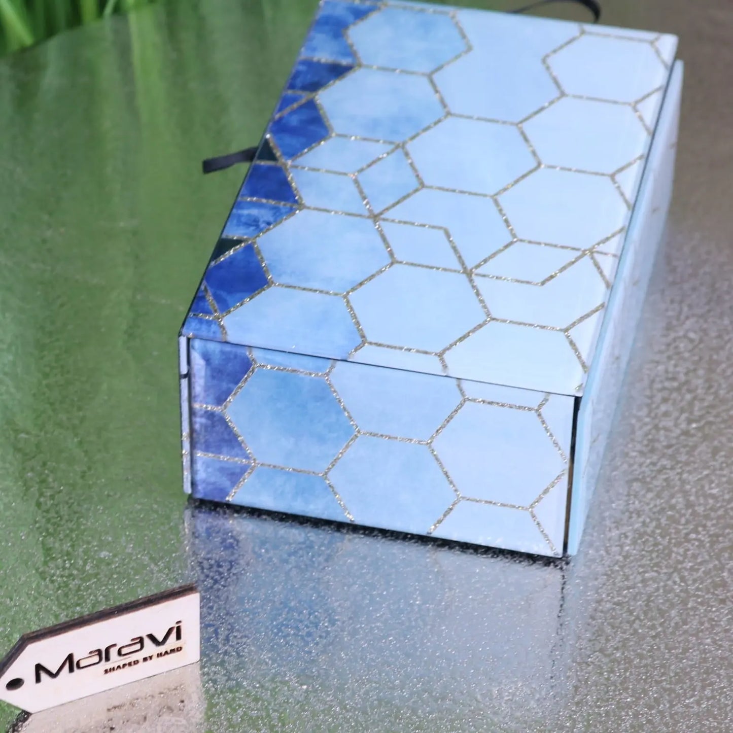Konark Geometric Jewellery Box - Side View