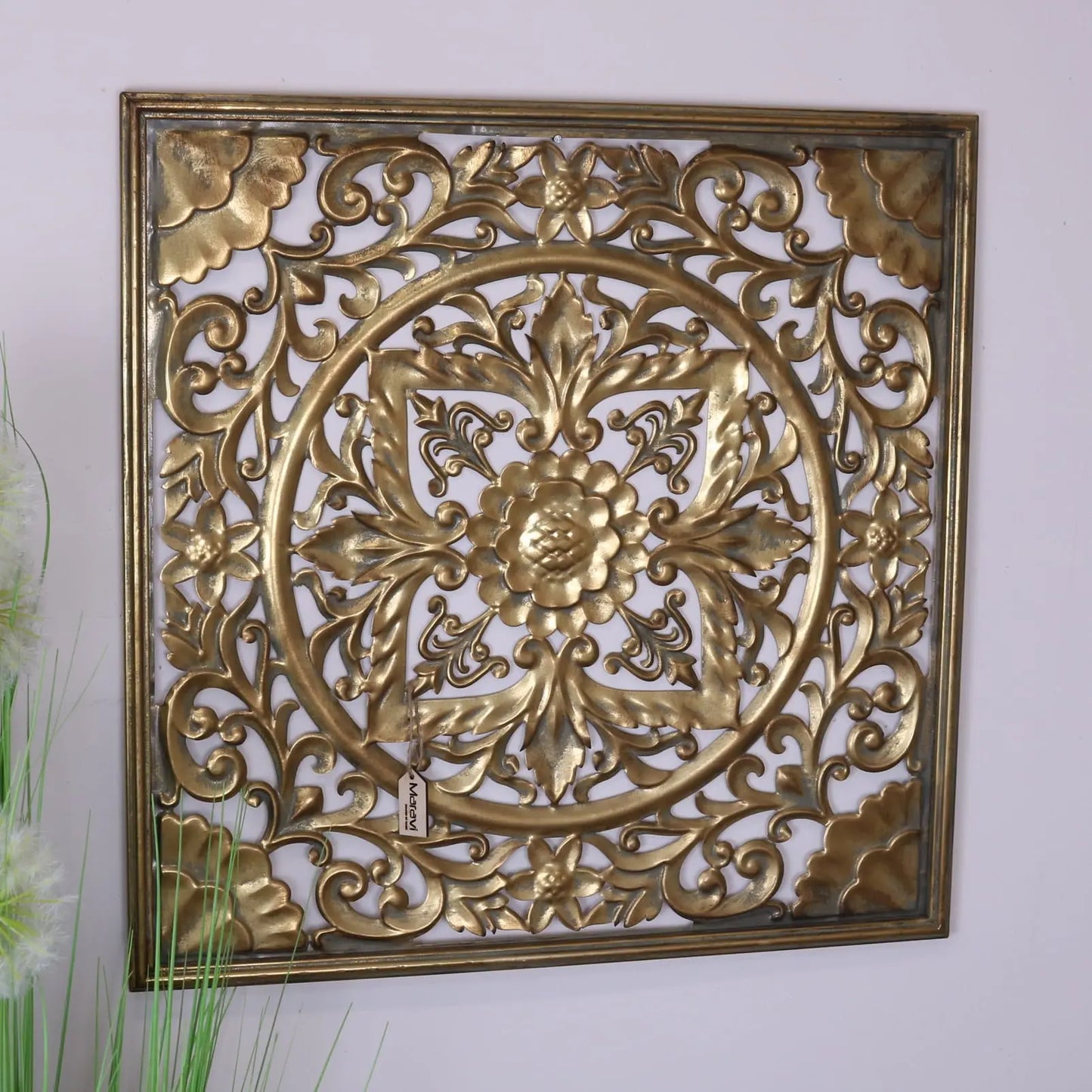 Talwara Square Filigree Gold Wall Art - Main Image