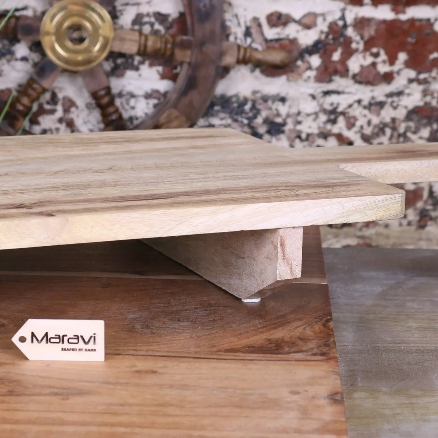 Wooden Large Serving Board 100cm - Closeup of Leg