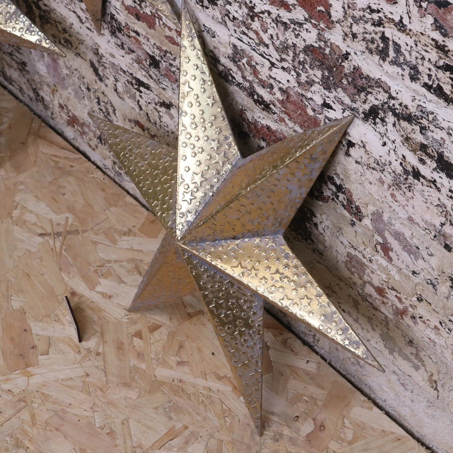 Tara Trio Gold Star Wall Art Accents - Angled Side View
