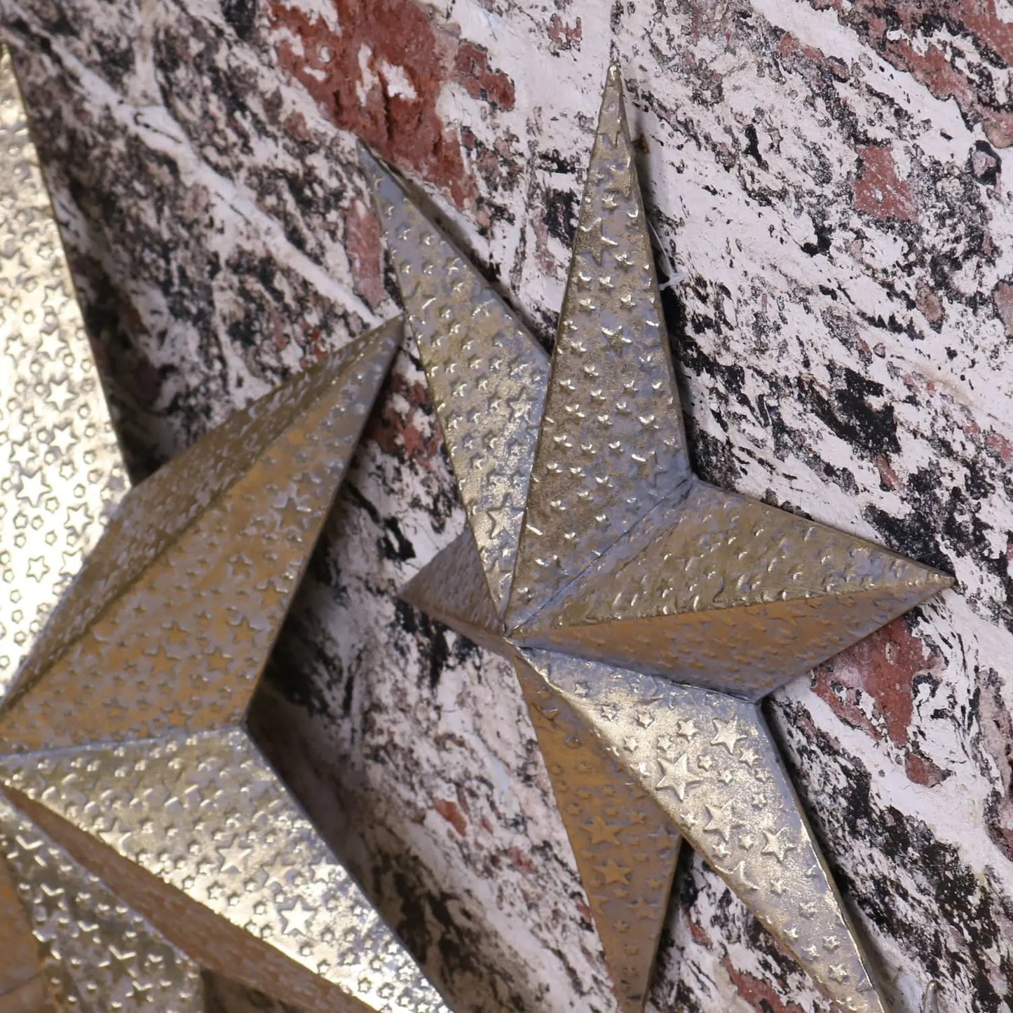 Tara Trio Gold Star Wall Art Accents - Closeup of Side