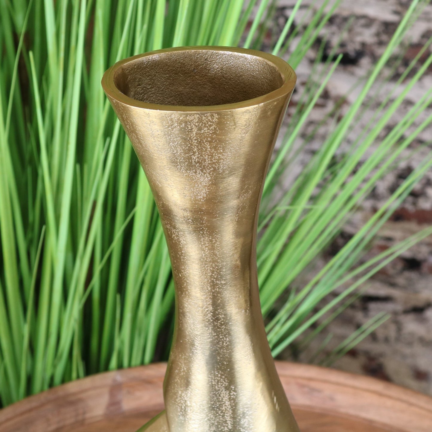 Bedi Metal Gold Vase Swirl Design 48cm - Top View