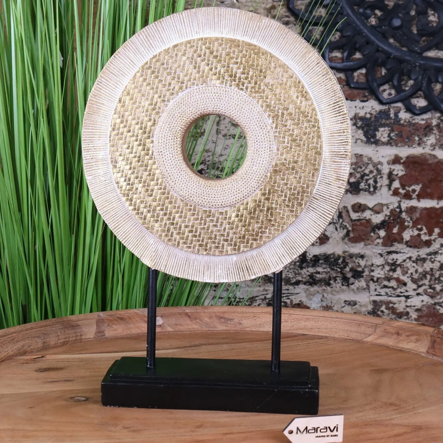 Kudi Luxury Gold Home Ornament Round Shape 37cm - Main Image