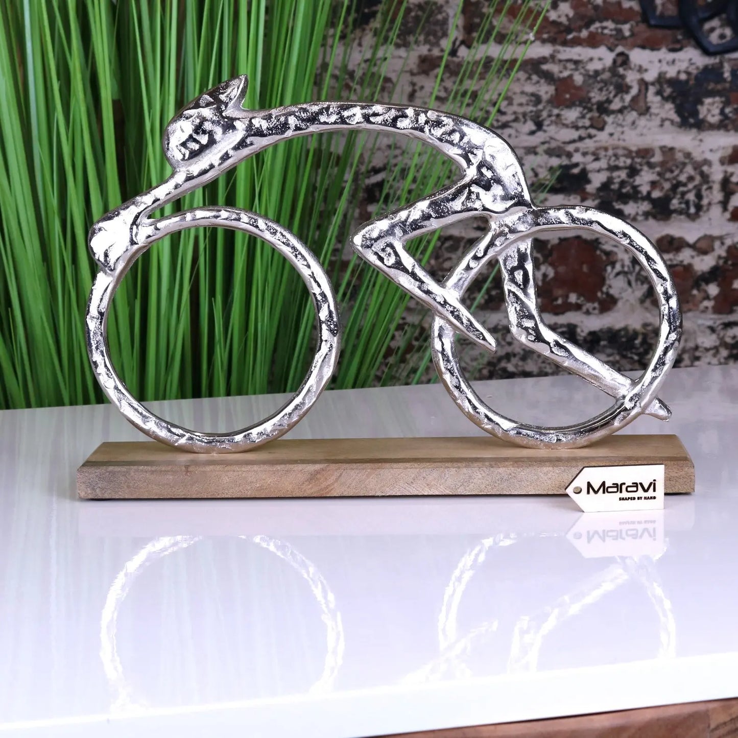 Moda Aluminium Cyclist Ornament 35cm - Main Image