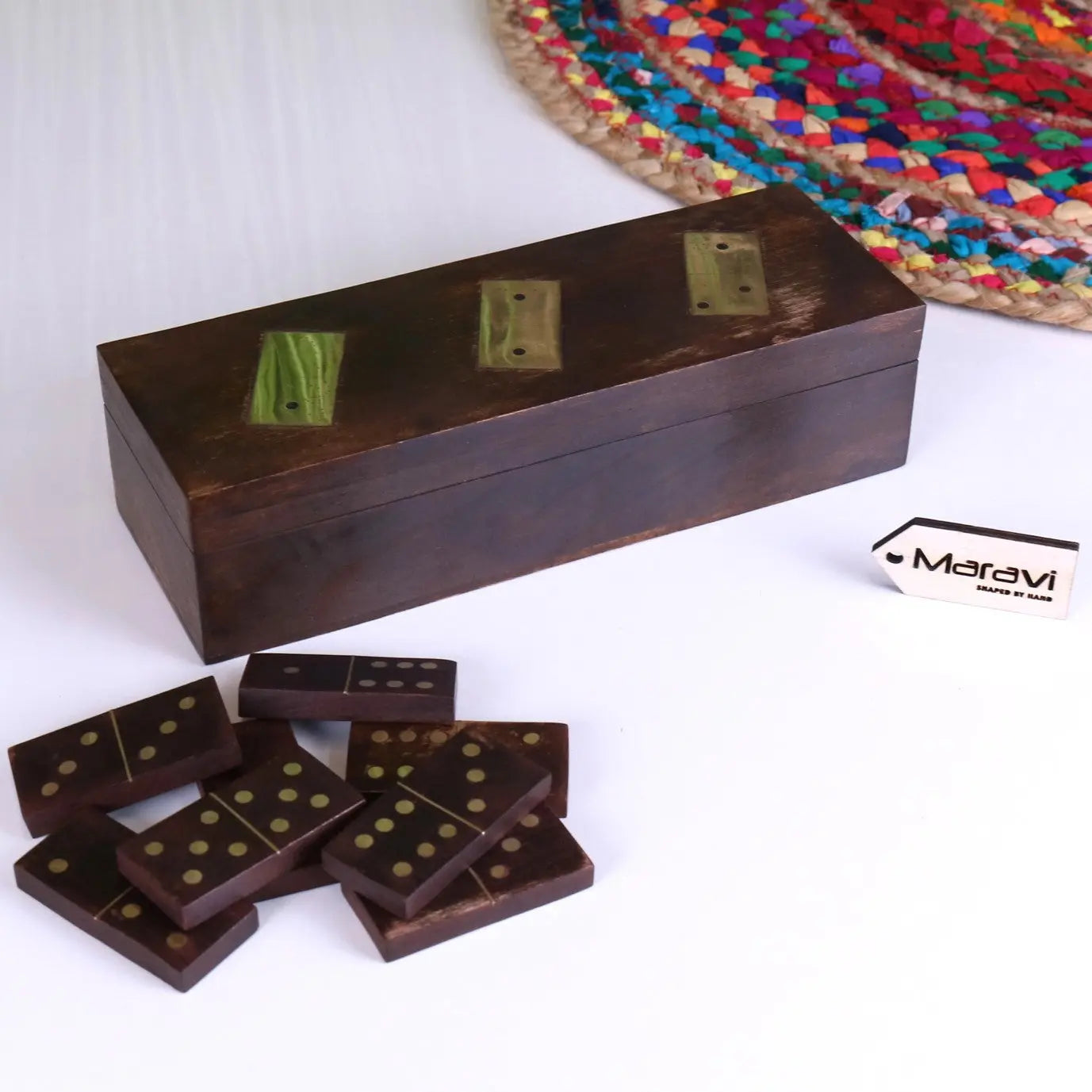 Mera Wooden Domino Set with Storage Box - Main Image