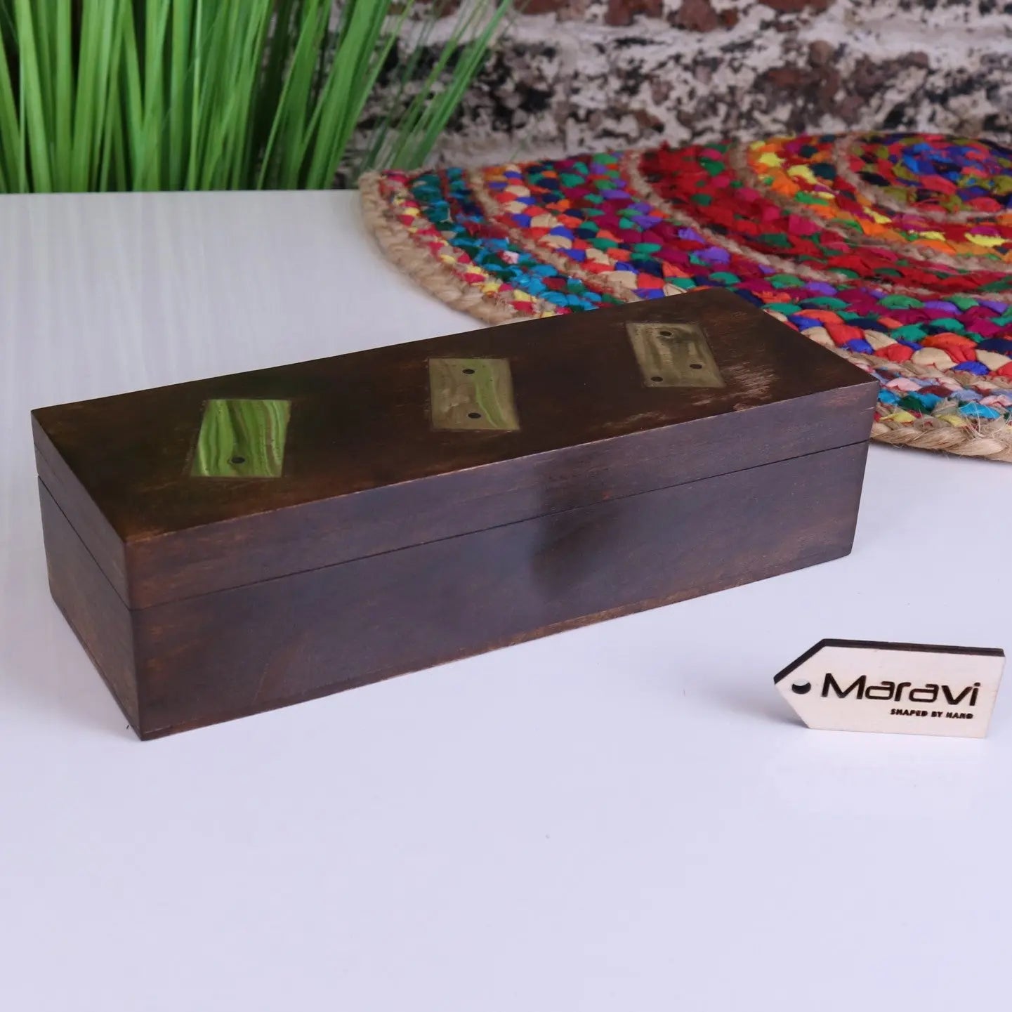 Mera Wooden Domino Set with Storage Box - Closed Box Front View