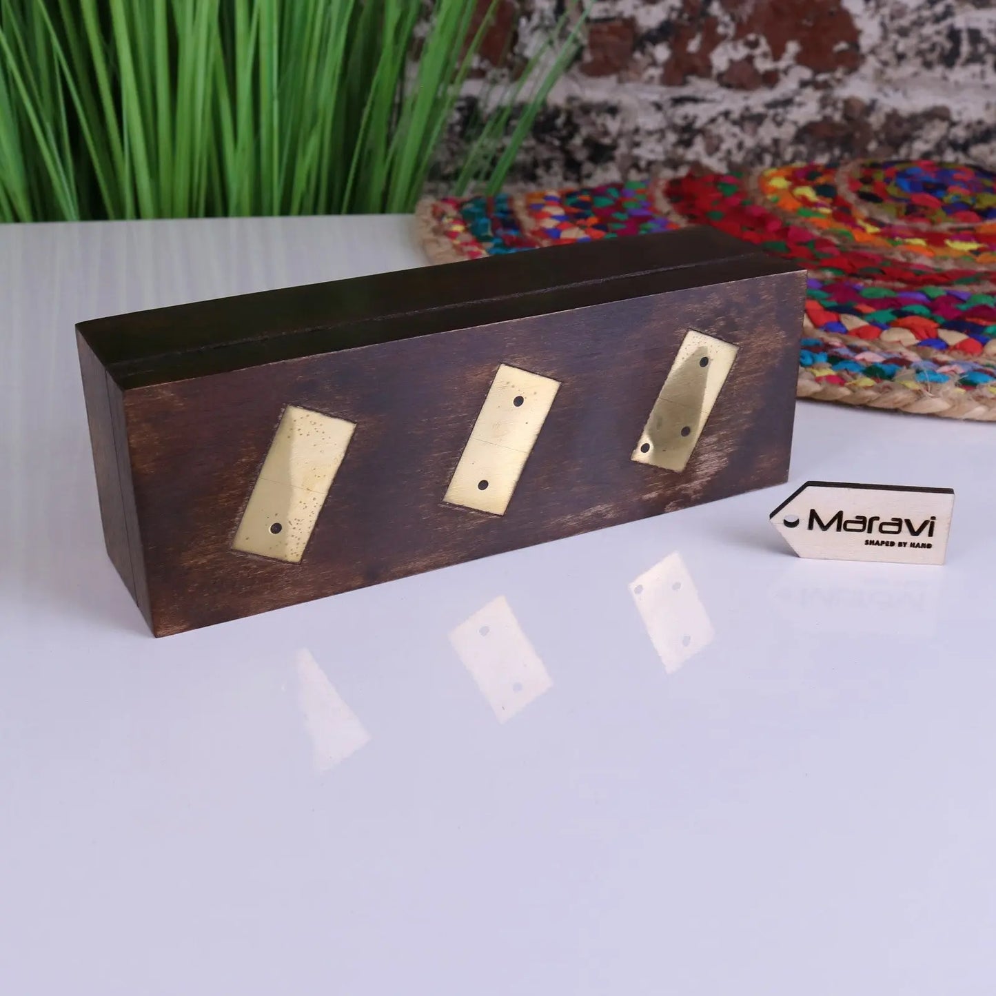Mera Wooden Domino Set with Storage Box - Closed Box Top View