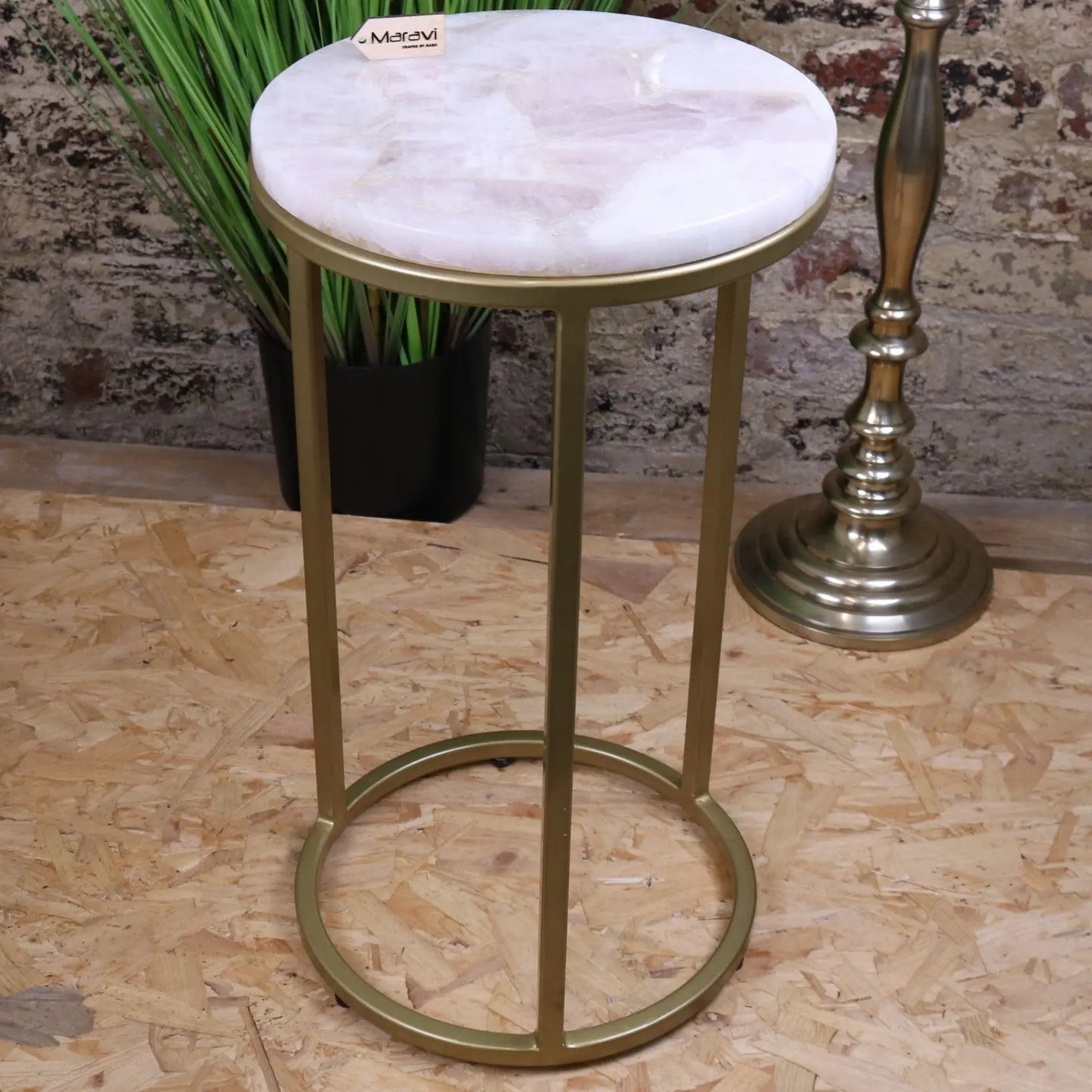 Bela Rose Quartz Side Table - Main Image