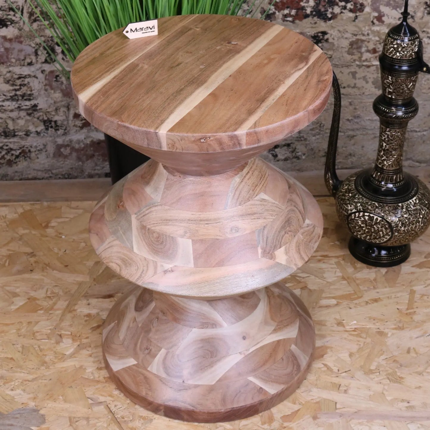 Ujha Totem Side Table Acacia Wood - Main Image