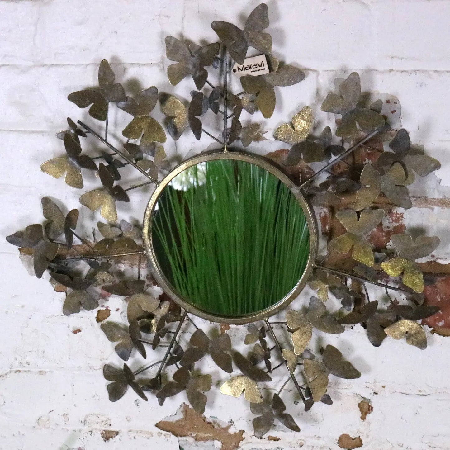 Eklora Gold Surround Butterfly Wall Mirror 52cm Maravi