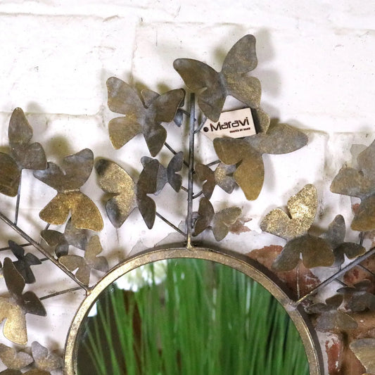 Eklora Gold Surround Butterfly Wall Mirror 52cm Maravi