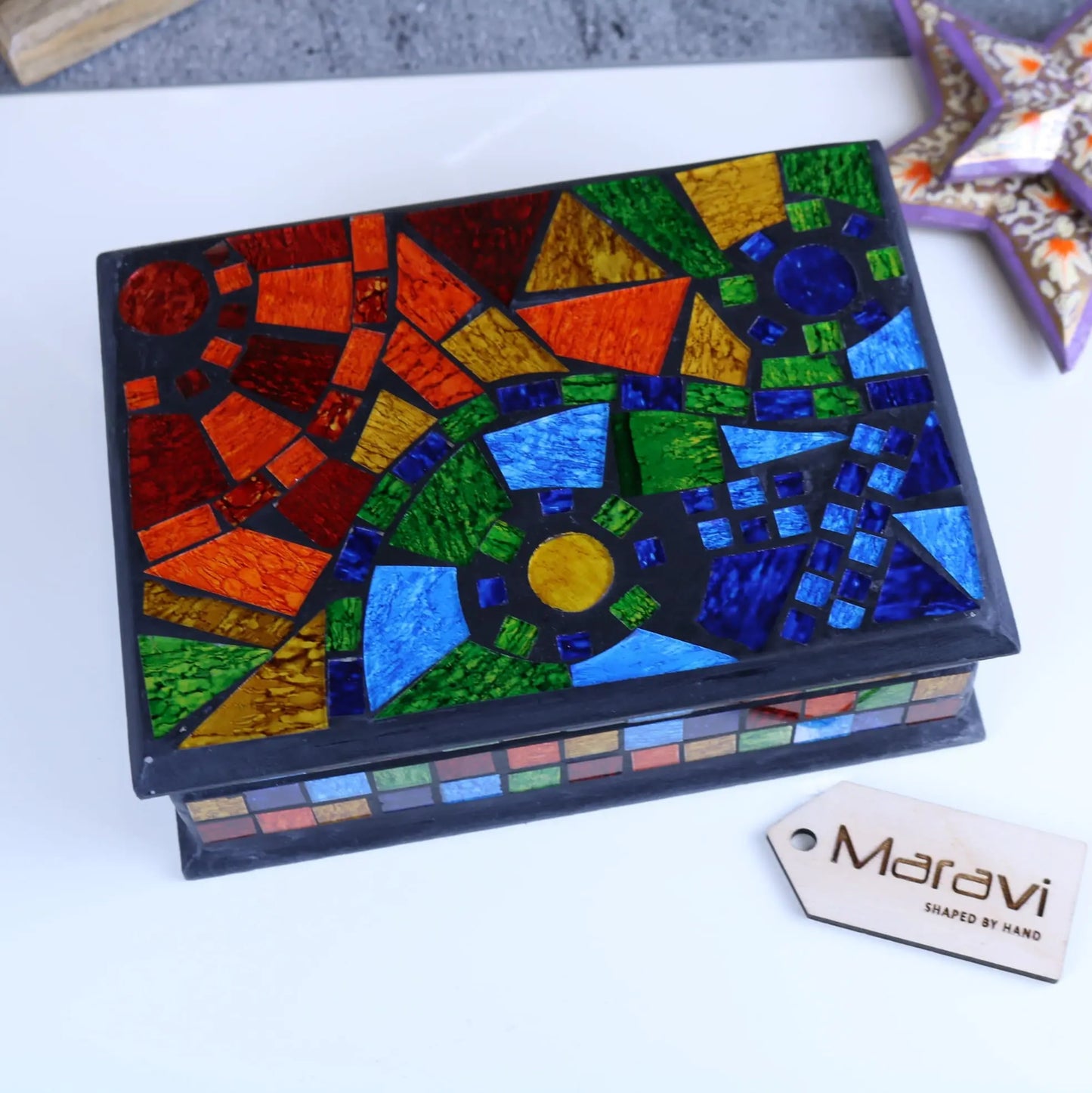 Rania Mosaic Jewellery Box - Top View