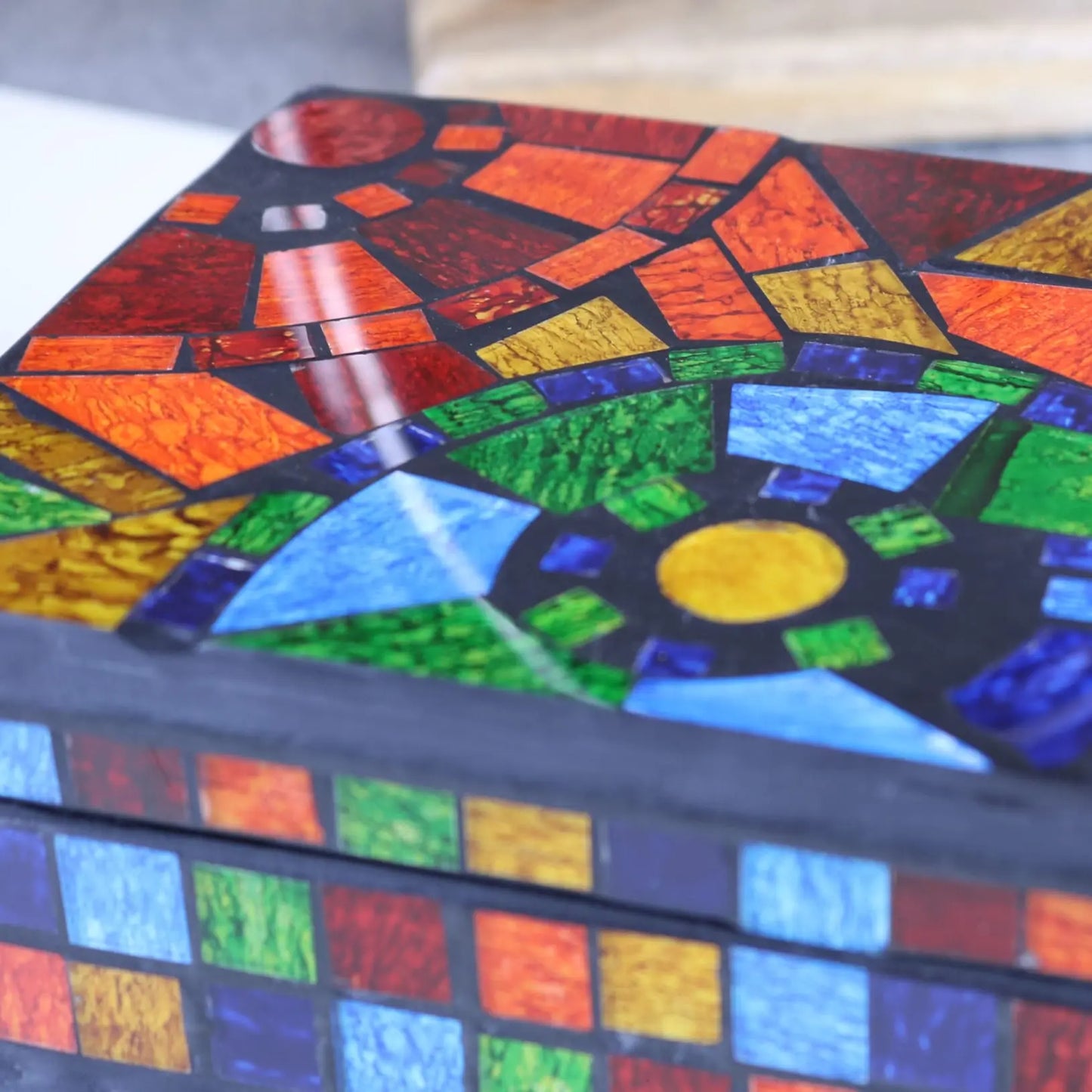 Rania Mosaic Jewellery Box - Closeup 2 of Mosaic Pattern