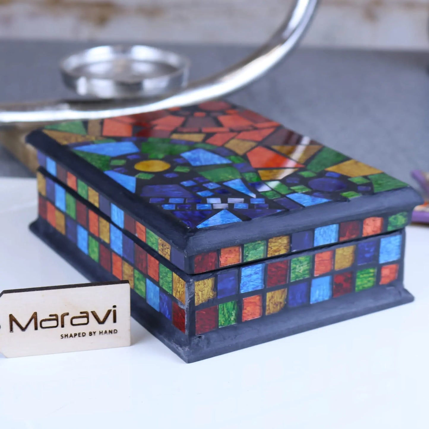 Rania Mosaic Jewellery Box - Side view