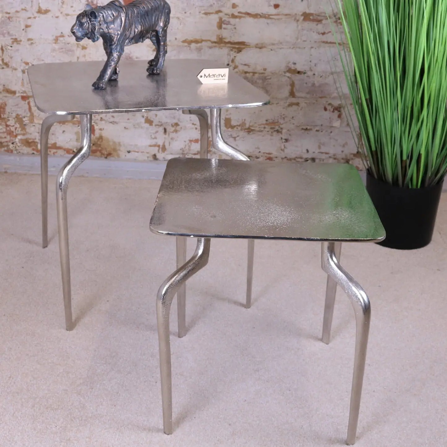 Sabna Set of 2 Metal Square Side Tables - Main Image