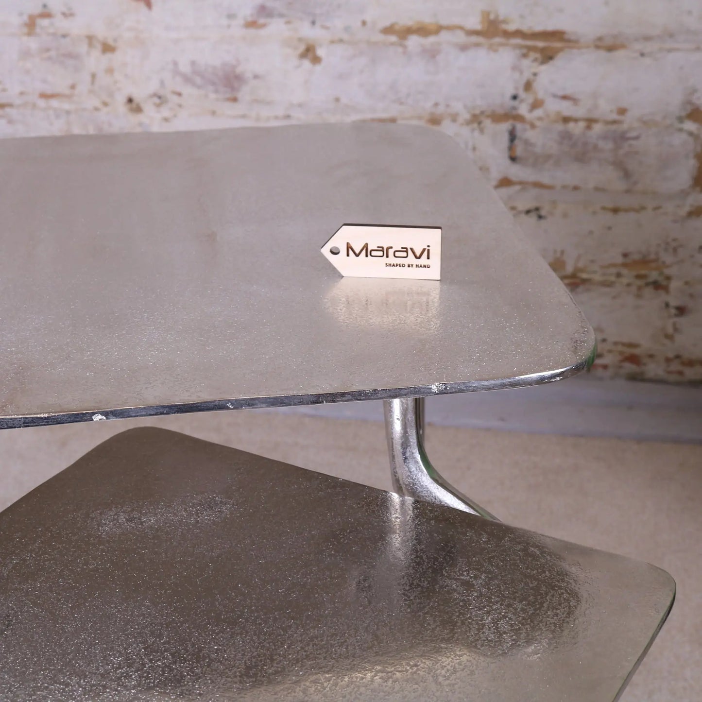 Sabna Set of 2 Metal Square Side Tables - Closeup of Table Edge