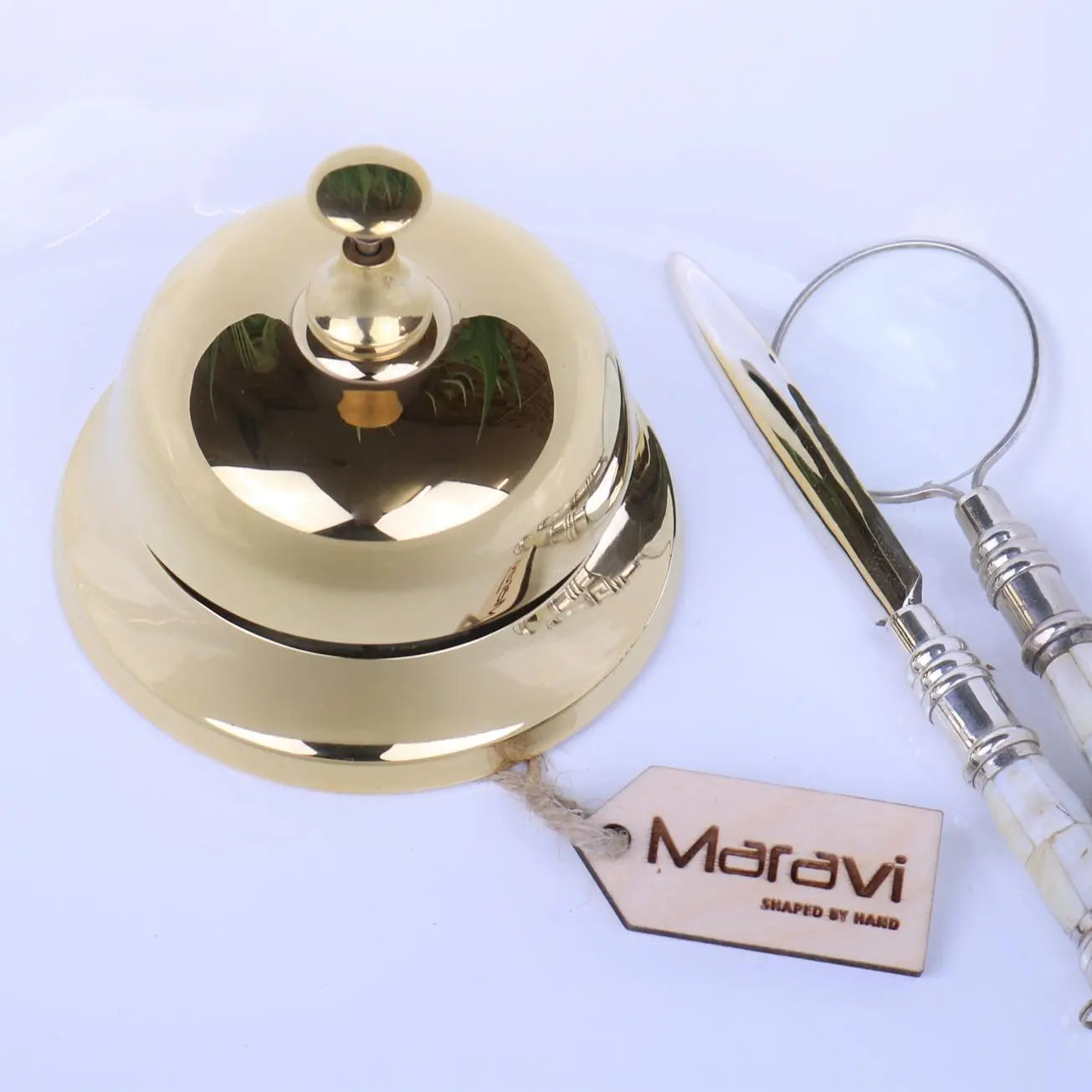 Ellora Gold Brass Reception Service Bell Main Image