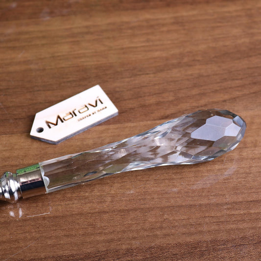 Tepun Glass Diamond Letter Opener- Closeup of Handle