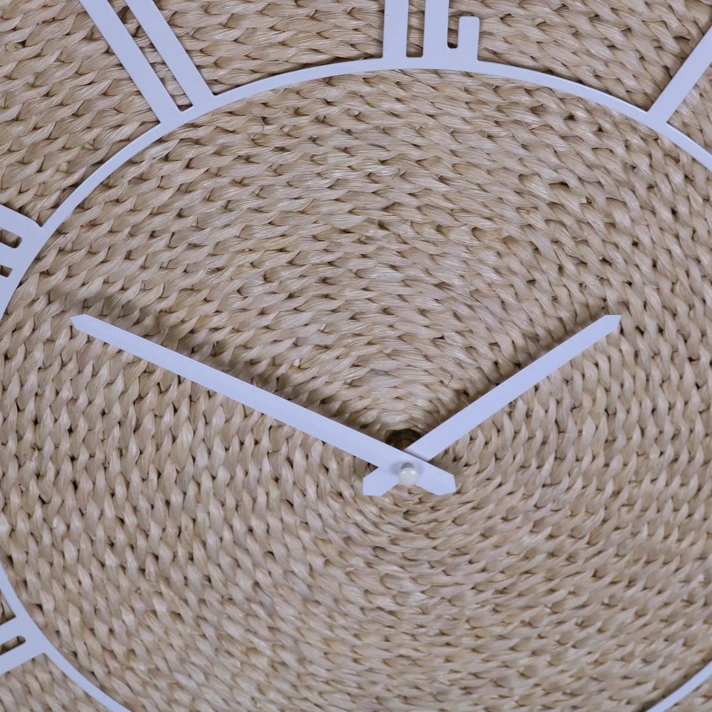 Malada Husk Wall White Clock 50cm - Closeup of Husk Design