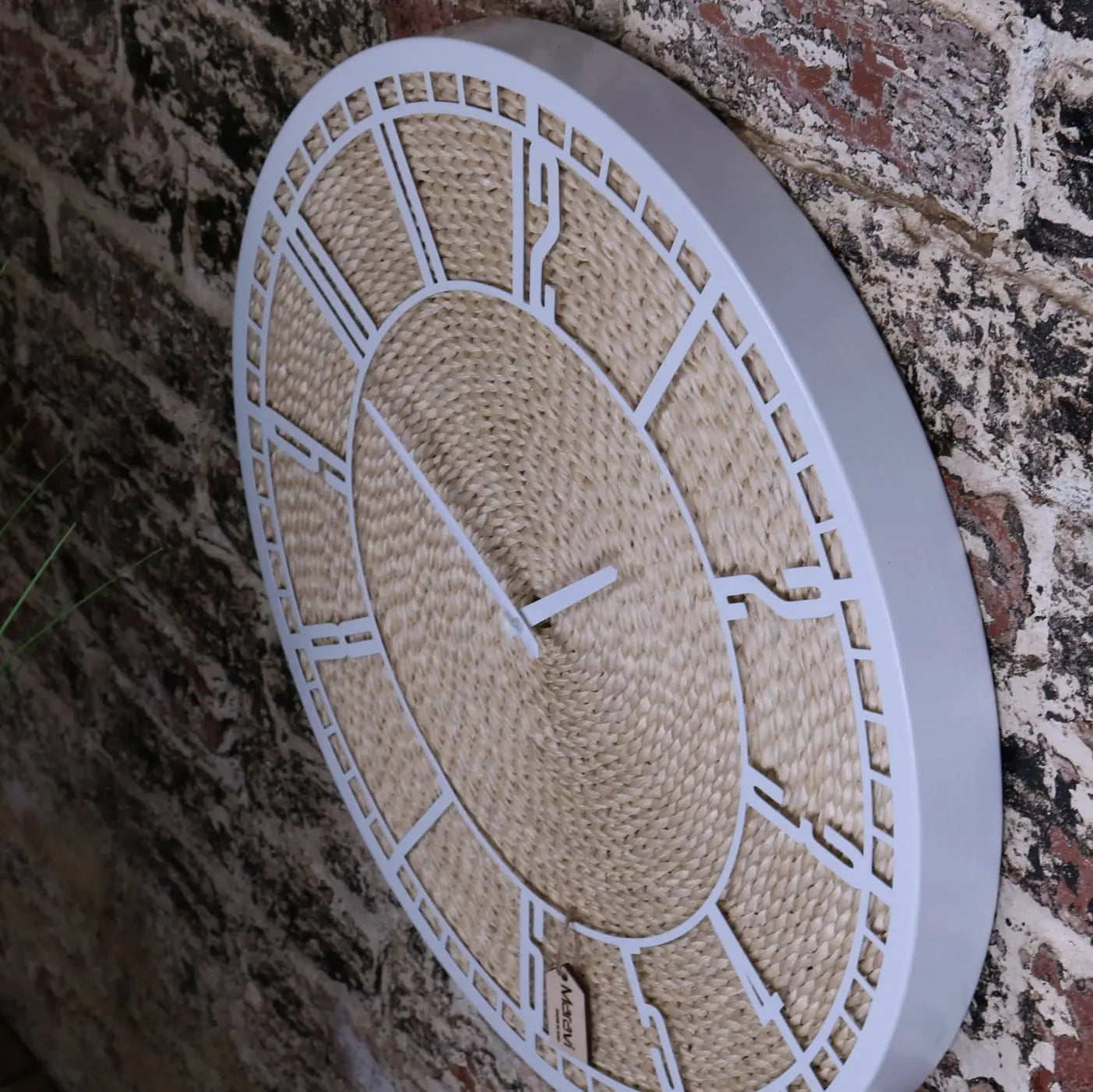 Malada Husk Wall White Clock 50cm - Side View