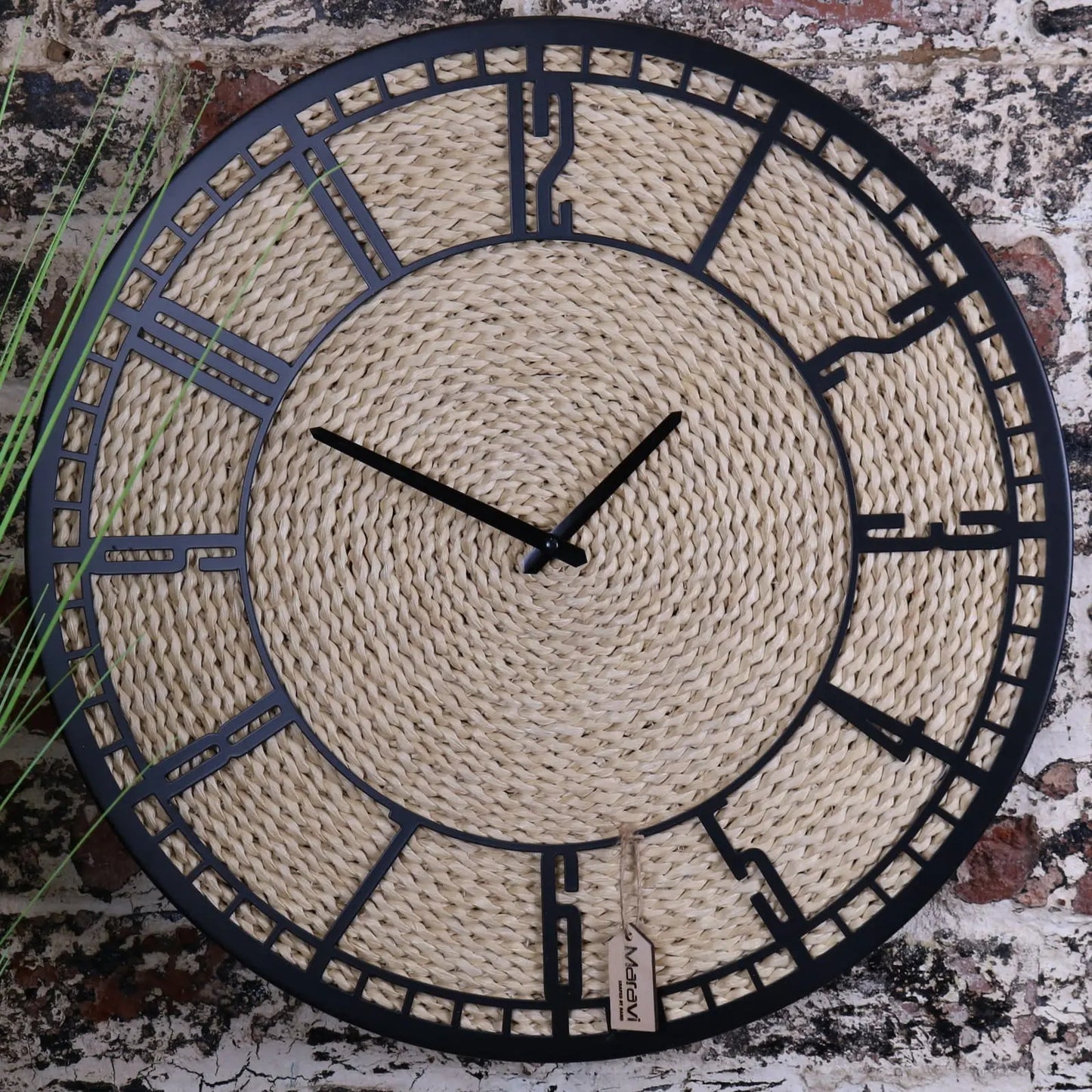 Malada Husk Wall Black Clock 50cm - Main Image