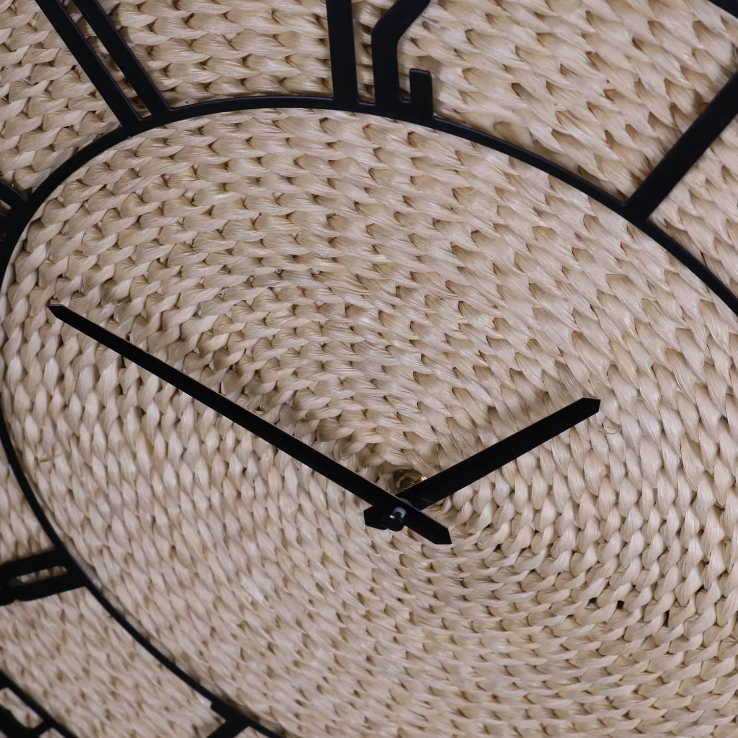 Malada Husk Wall Black Clock 50cm - Closeup of Husk Design