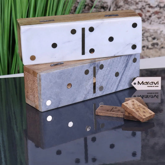 Osian Marble Lid Dominoes Set - Main Image