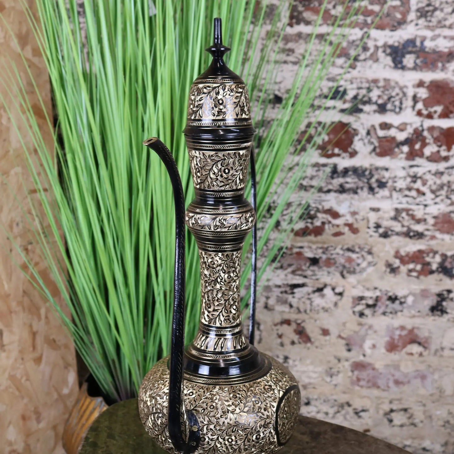 Aravalli Aftaba Brass Arabian Jug Vase Ornament - Side View
