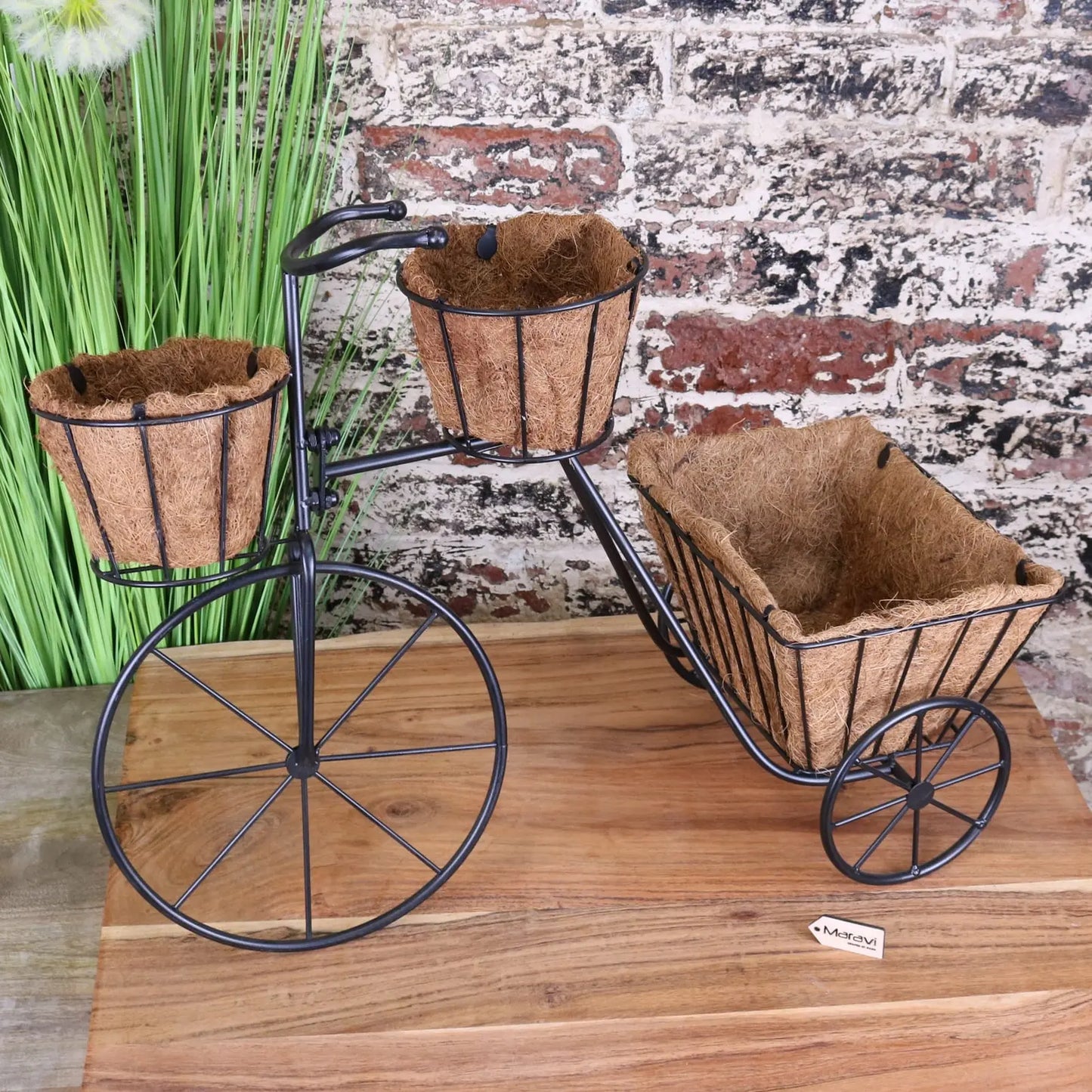 Bike Planter Metal Vintage Black - Main Image