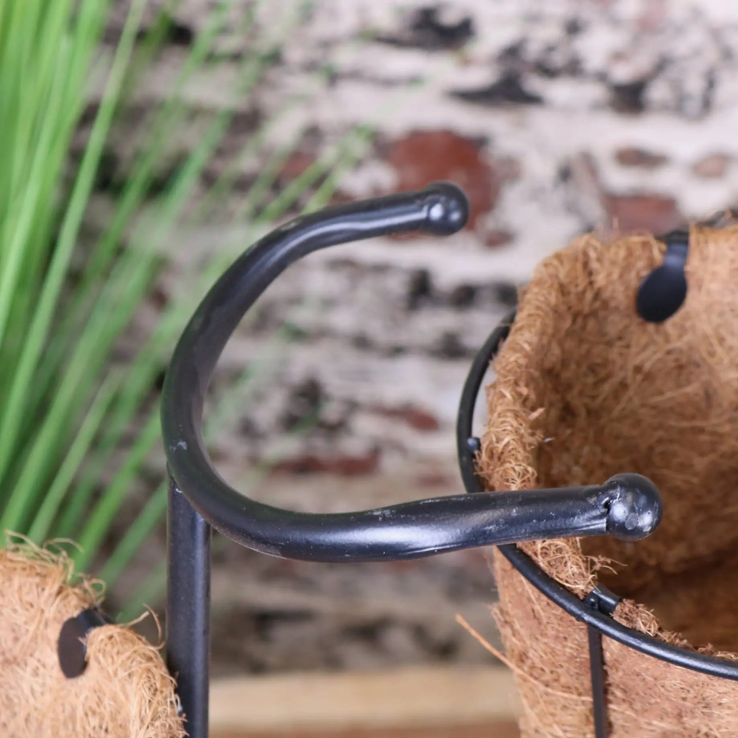 Bike Planter Metal Vintage Black - Handlebar Closeup