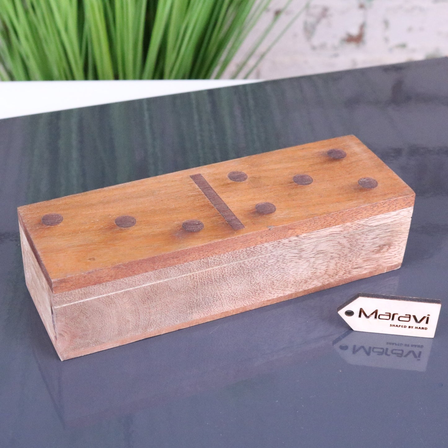Jeyra Wooden Dominoes Set - Front View