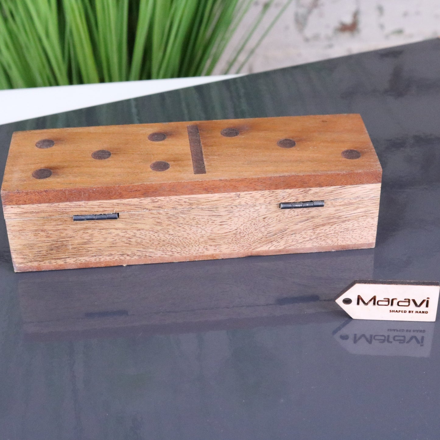 Jeyra Wooden Dominoes Set - Rear View